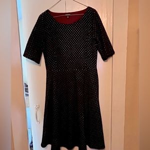 Lands End black with white shapes dress.